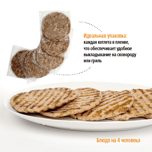 Котлета для бургеров куринная, Boszhan, в/у 0,6кг,шт Котлета для бургеров куринная, Boszhan, в/у 0,6кг,шт